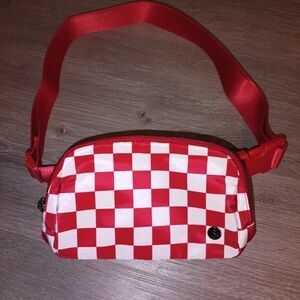 Red and White Checkered Women's Bag